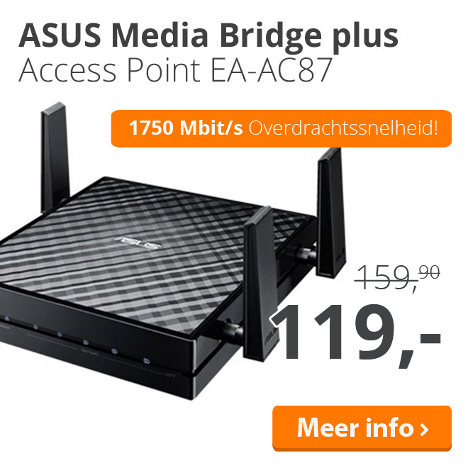 ASUS Media Bridge plus Access Point EA-AC87 van 159,99 voor 119